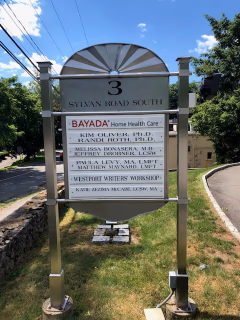 Outdoor sign for BAYADA Home Health Care on Sylvan Road South.
