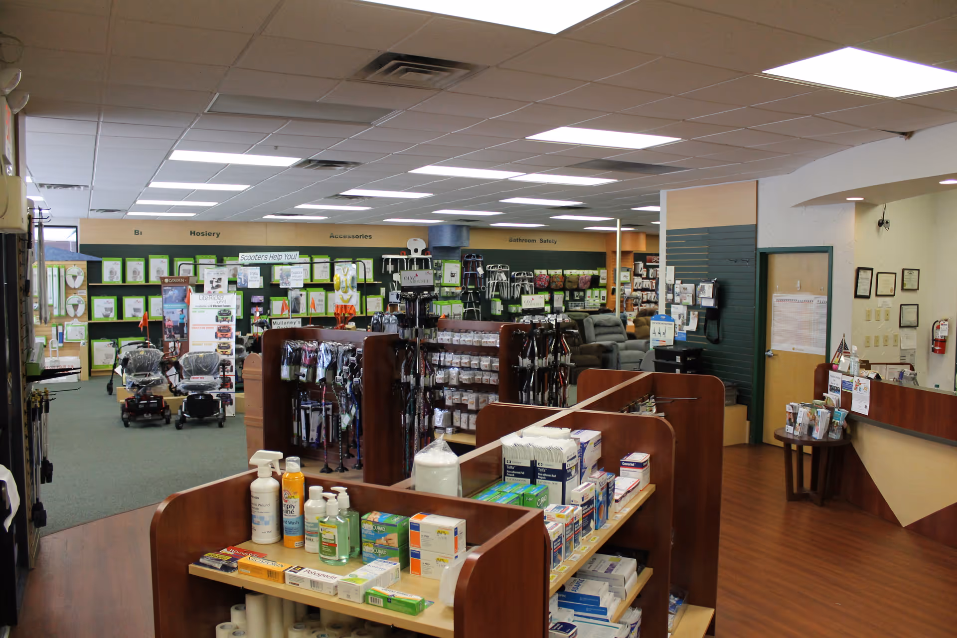 Interior of Mullaney's medical supply store in a senior living facility.