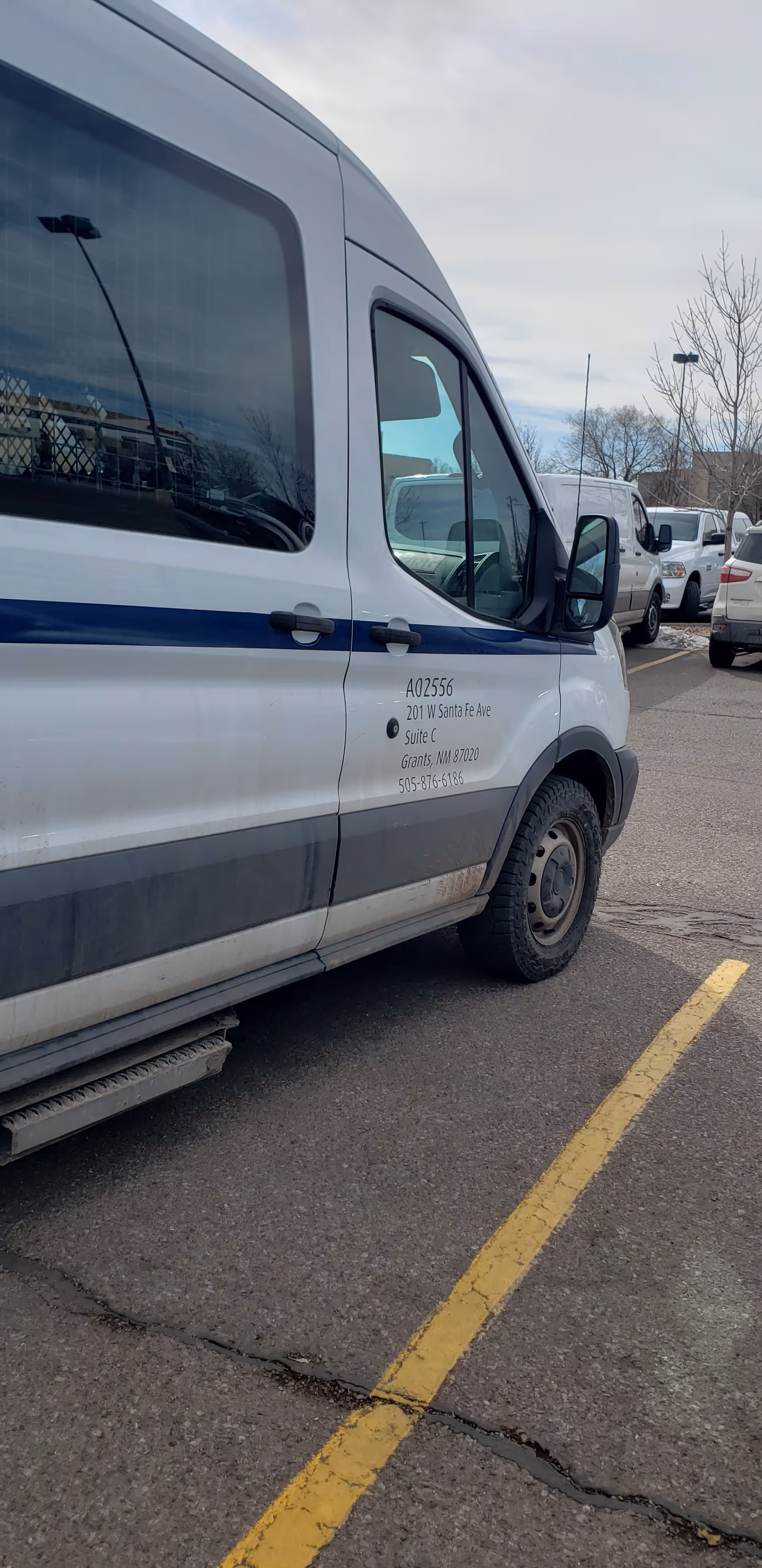 White LINCARE van visible in a parking lot, side view with contact details.