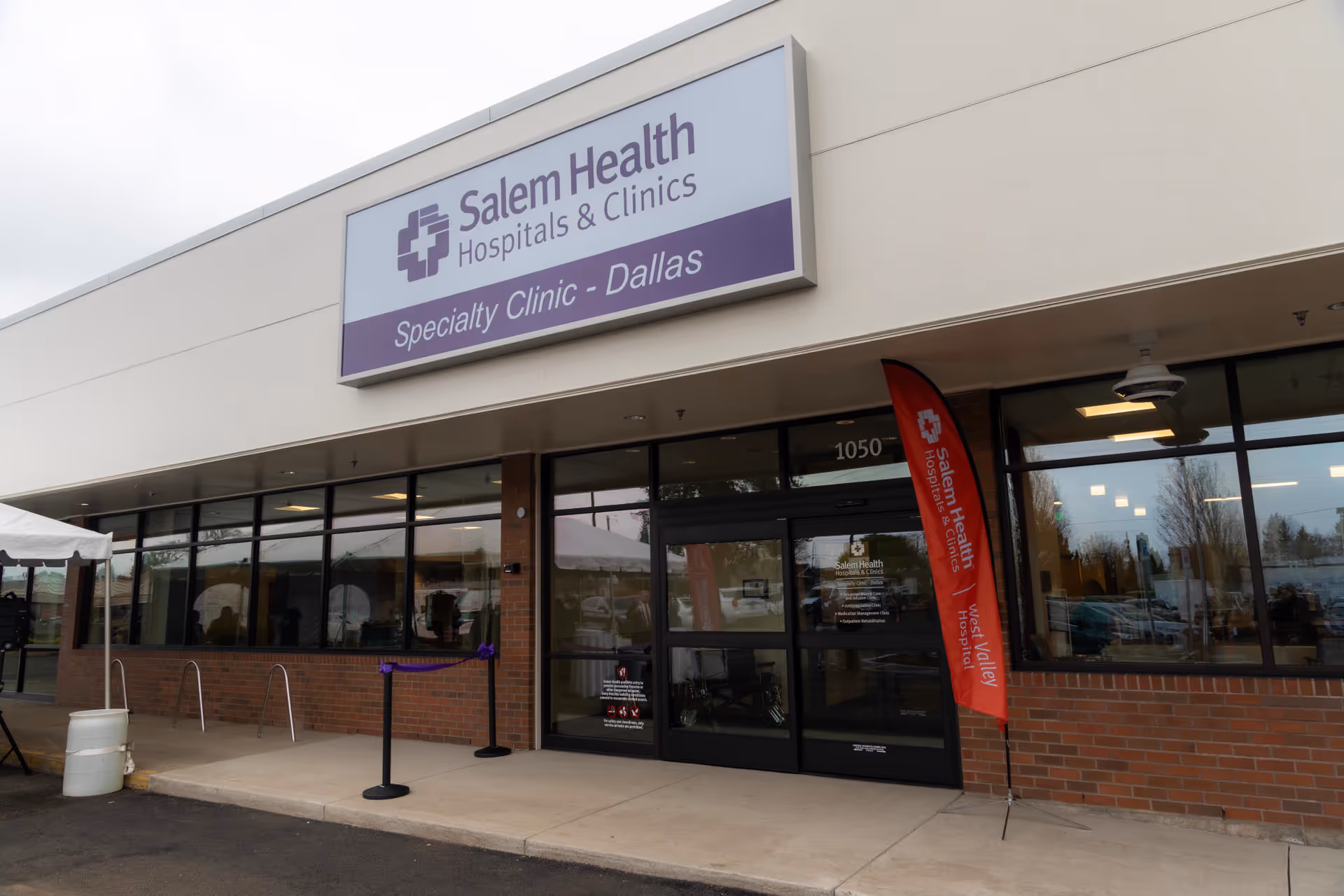 Exterior view of Salem Health Rehabilitation Services in Dallas with entrance and signage.